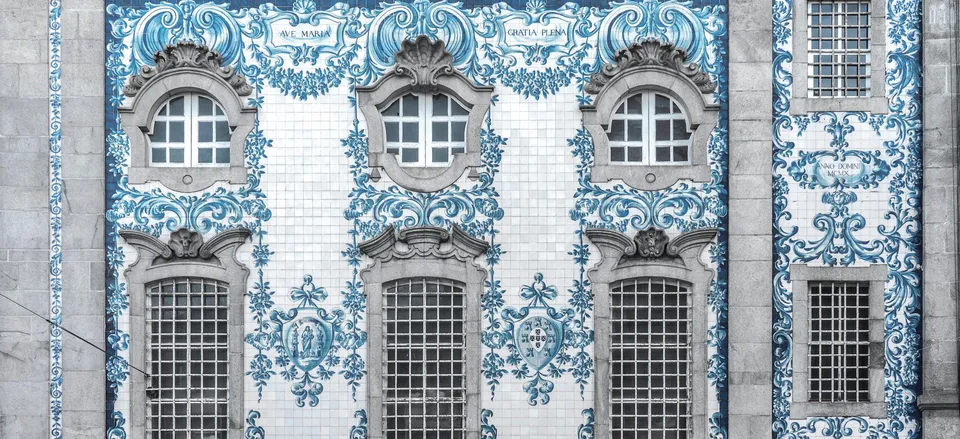  Azulejos facade at Igreja do Carmo, Porto 