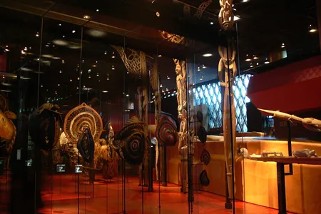 A display in Paris' Musée du Quai Branly–Jacques Chirac, which houses hundreds of thousands of artifacts from non-European cultures