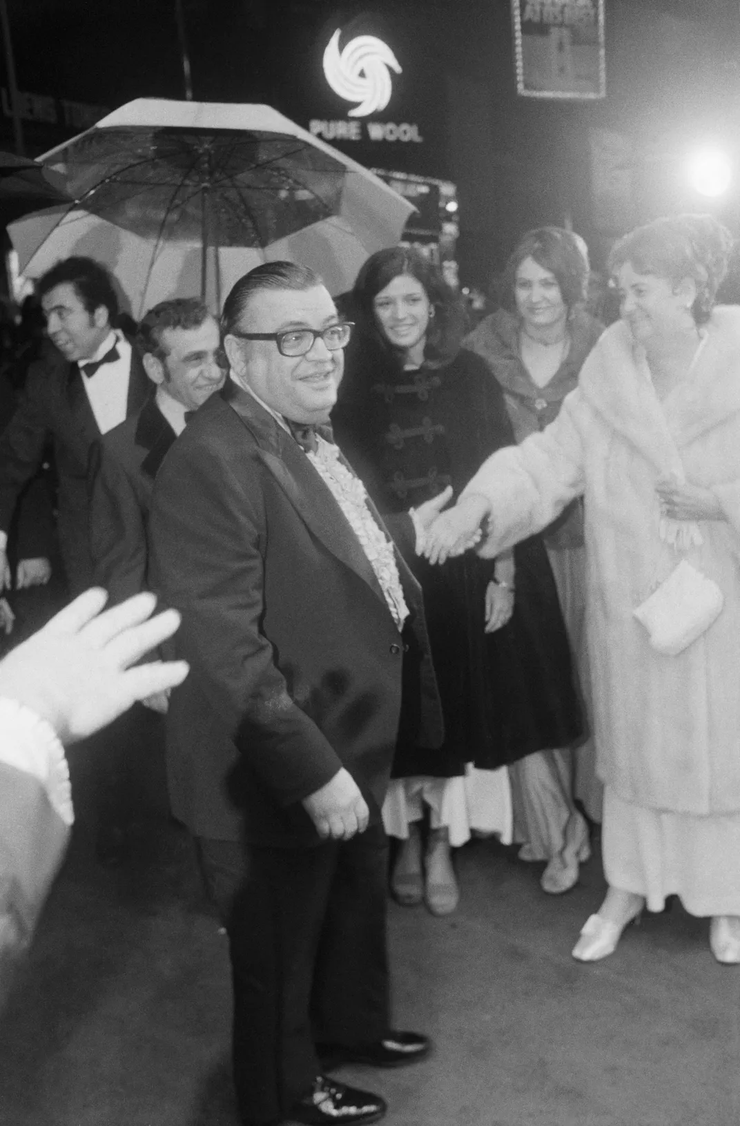 Mario Puzo at premiere of The Godfather