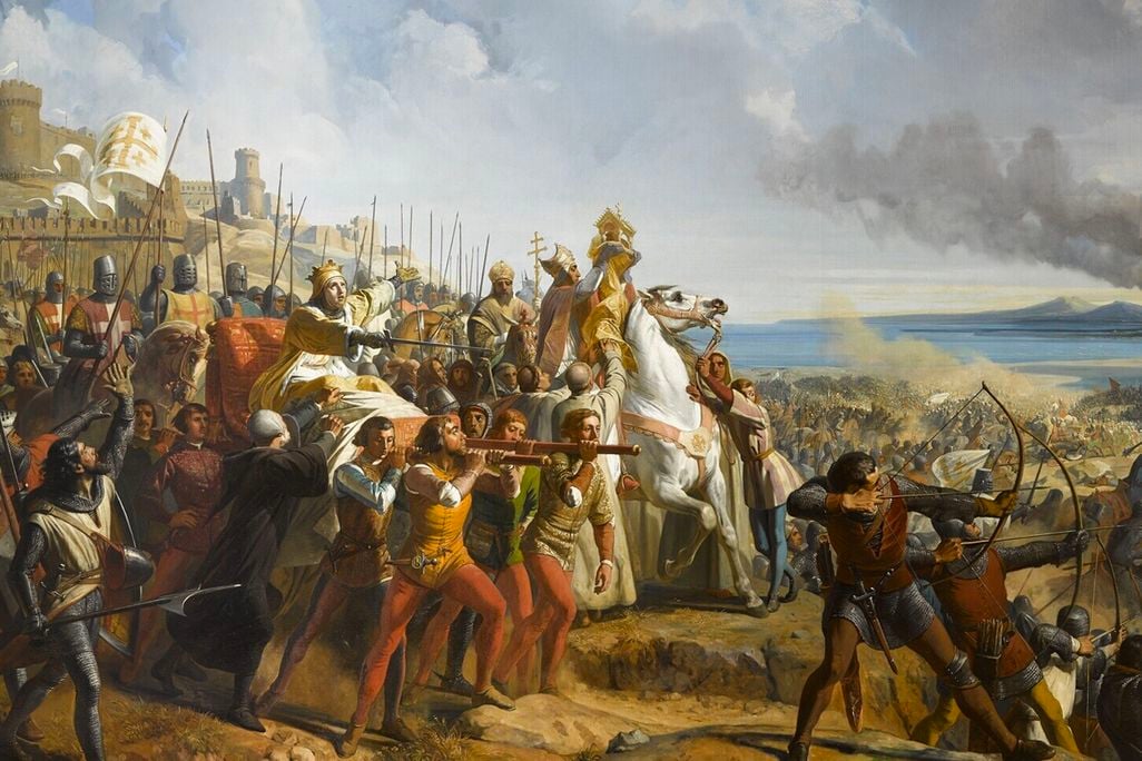 19th-century painting of the 1177 Battle of Montgisard by Charles-Philippe Larivière