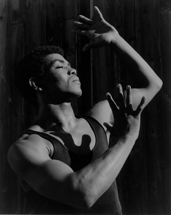 <i>Alvin Ailey</i> at Jacob's Pillow, date unknown. John Lindquist. © Houghton Library, Harvard University.