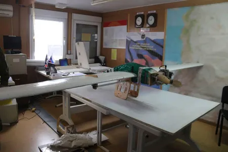 One of the drones intercepted following an attack on Russian bases.