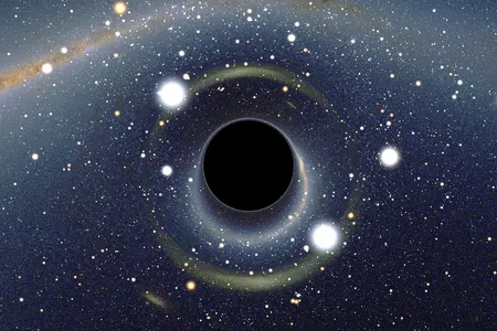 Artist’s view of a black hole — the normal sized kind, mini black holes would be cuter. 

