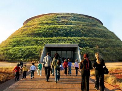The Maropeng Visitor Center welcomes visitors to the Cradle of Humankind.