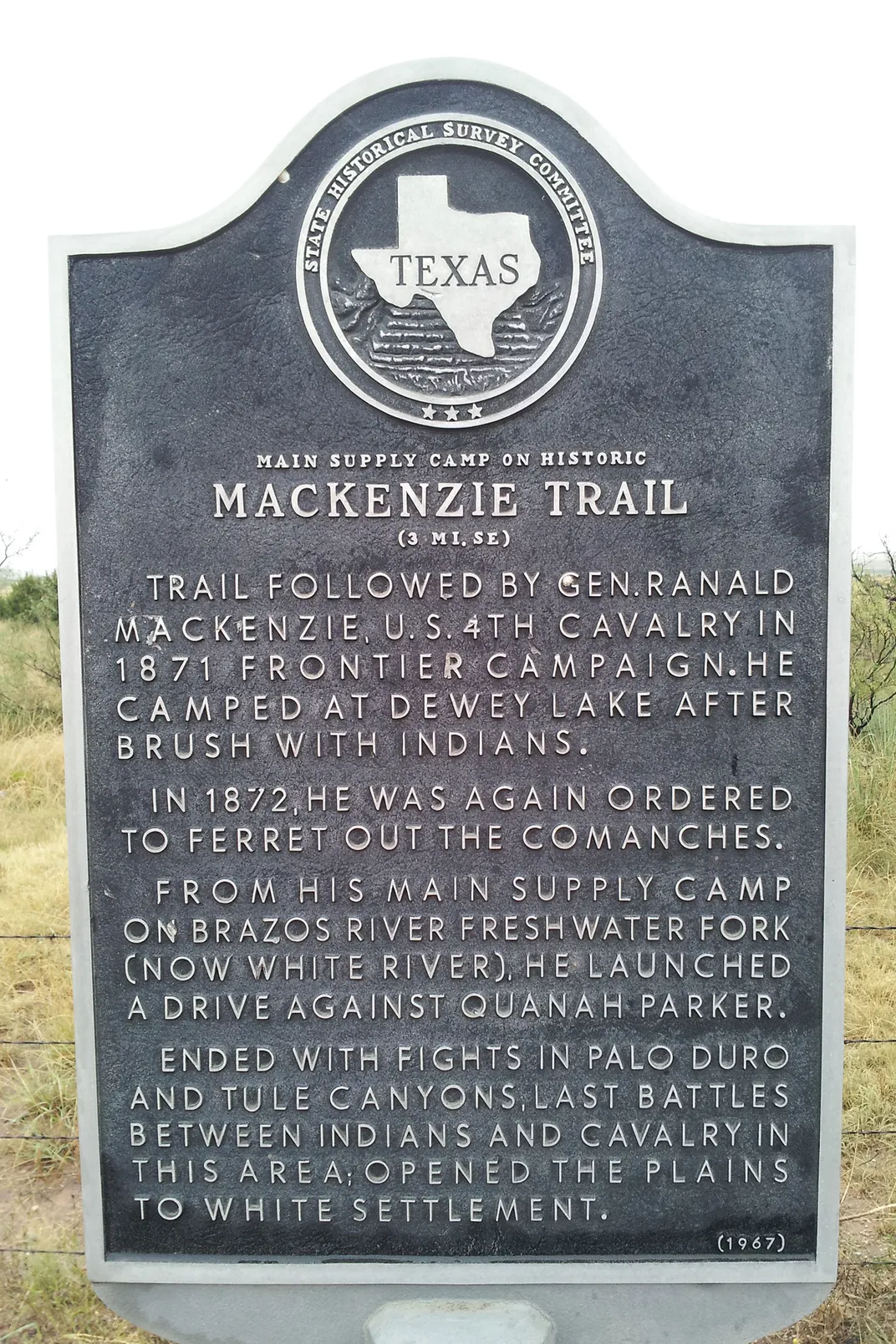 A historical marker in Texas