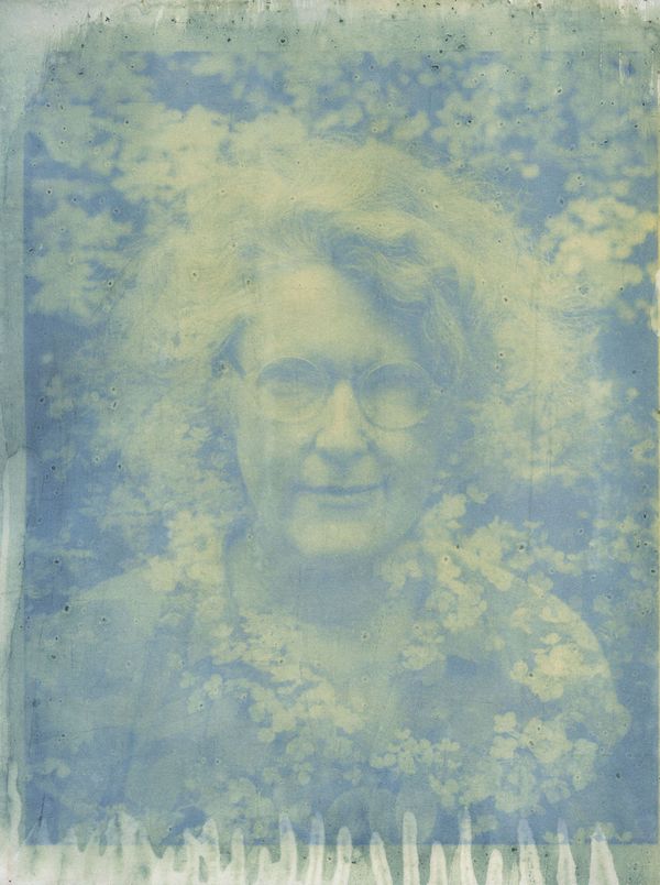Portrait of an Artist with Hydreangeas, Iris Anthotype thumbnail
