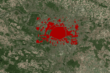Paris has spread along the banks of the Seine since 1900.
