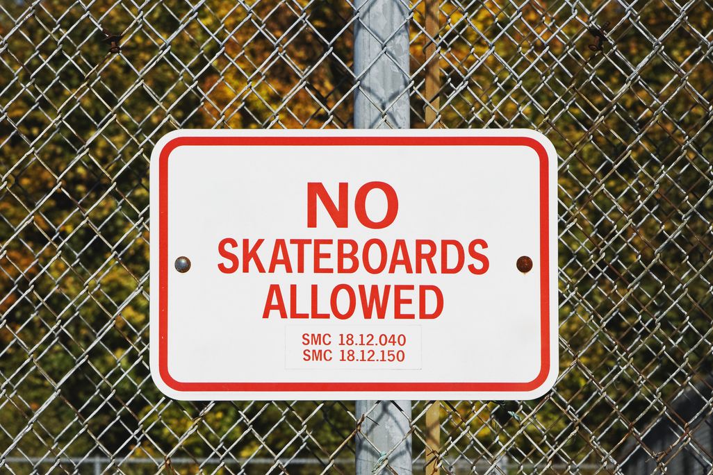 No skateboarding