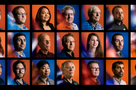 Left to right, top to bottom: Sheperd Doeleman, Michael Johnson, Sandra Bustamante, Jonathan Weintroub, James Moran, Aleks Popstefanija, Daniel Palumbo; Feryal Ozel, Joseph Farah, Neil Erickson, Peter Galison, Katie Bouman, Dominic Pesce, Garrett K. Keating; Nimesh Patel, Alexander Raymond, Kazinori Akiyama, Vernon Fath, Mark Gurwell, Gopal Narayanan, Peter Schloerb