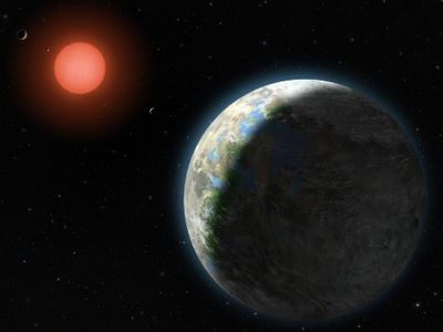 An artist's rendition of Gliese 581g from 2010. Unfortunately the artist put a planet where there isn't one.