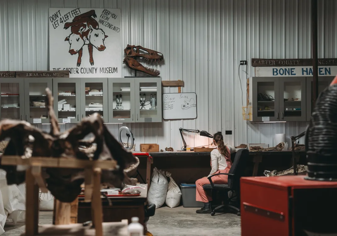 Fossil preparation lab at Carter County Museum in Ekalaka.