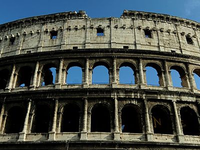 The Colosseum, inaugurated in A.D. 80, seated 50,000 and hosted gladiatorial games, ritual animal hunts, parades and executions.