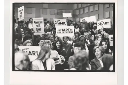 Gary Hart campaign (photo by Ken Regan), 1984