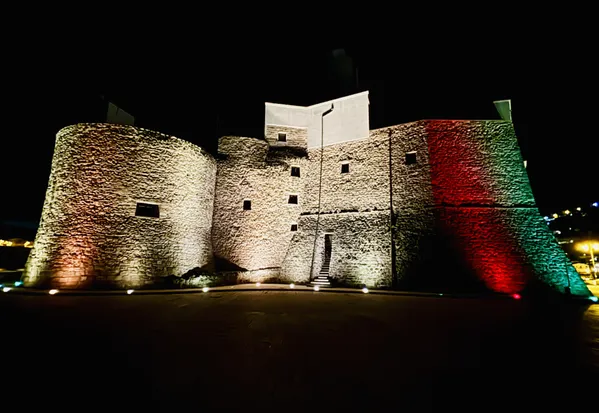 The castle front at night. thumbnail