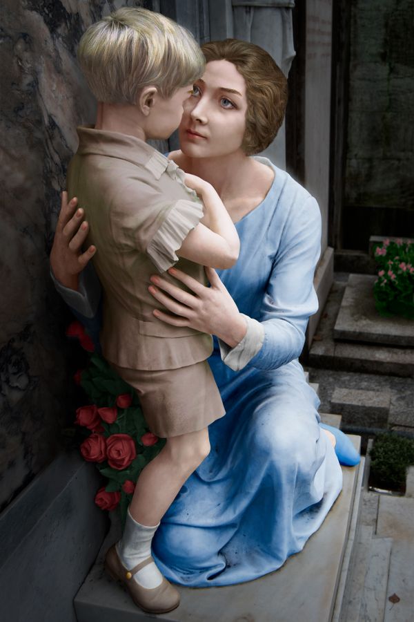 Gilberta Leporati Lodi and her lost son, 1929, after Barbieri thumbnail