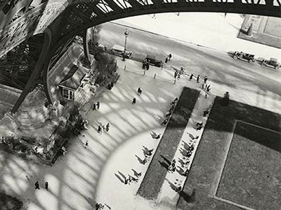 Kertész (in his 80s, c. 1975) made his name in Paris (Under the Eiffel Tower, 1929).