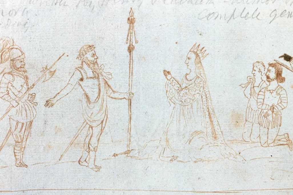 Drawing of performance of Titus Andronicus