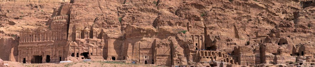 Facades of tombs at the lost city of Petra