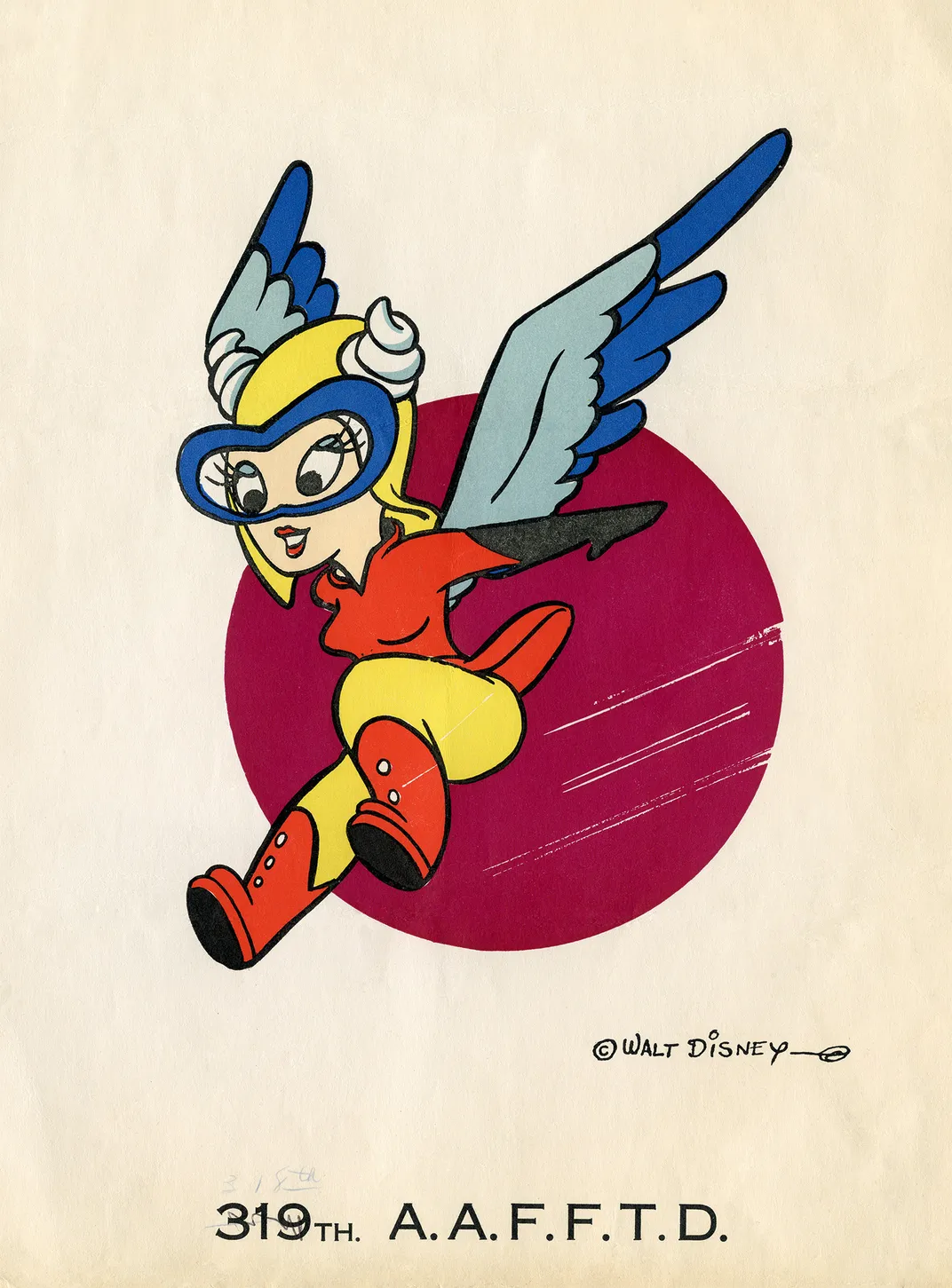 Women Airforce Service Pilots (WASP) Fifinella insignia for the 318thWomen’s Flying Training Detachment, 1943