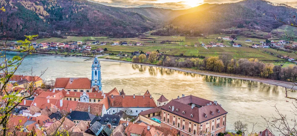  Danube River landscape, Durnstein, Austria 