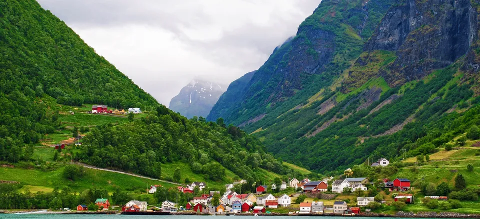  Typical village along the Sognefjord 