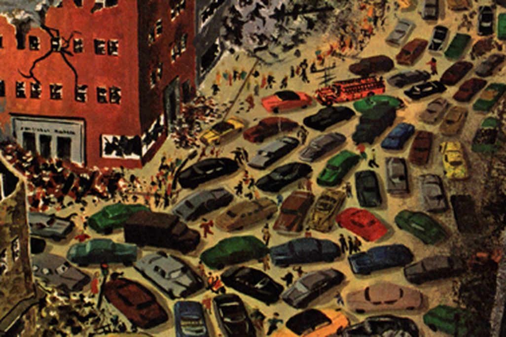 "...roads jammed by frantic survivors, blocking entry of rescue teams."