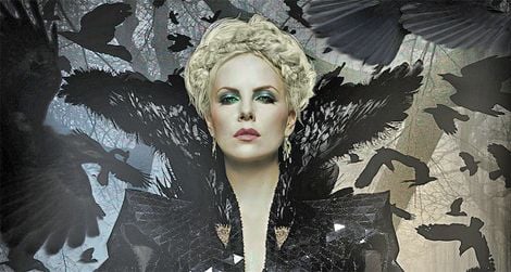Charlize Theron (top) and Julia Roberts in competing Snow White movies.