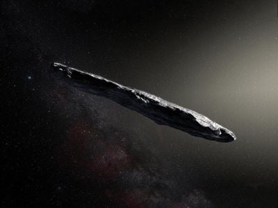 An artist’s conception of a visitor from another galaxy: 'Oumuamua, an asteroid just passing through.