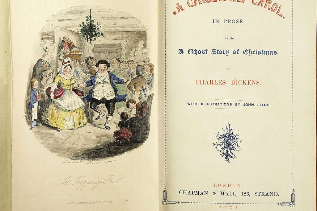The title page of the first edition of Charles Dickens' A Christmas Carol​​​​​​​