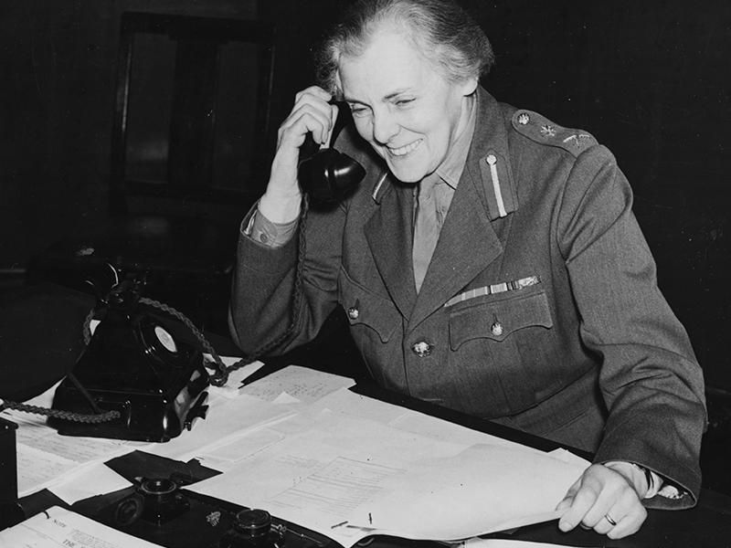 Dame Helen Gwynne-Vaughan at her desk