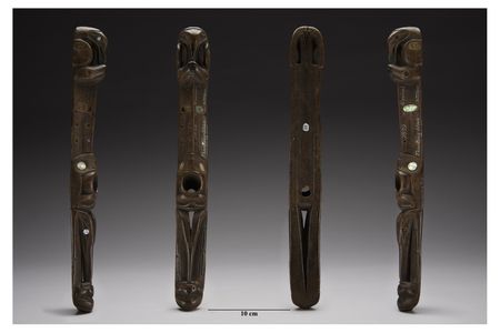 Four views of a Shee aan. SI Catalog #E7899. (Brittany M. Hance, Smithsonian)