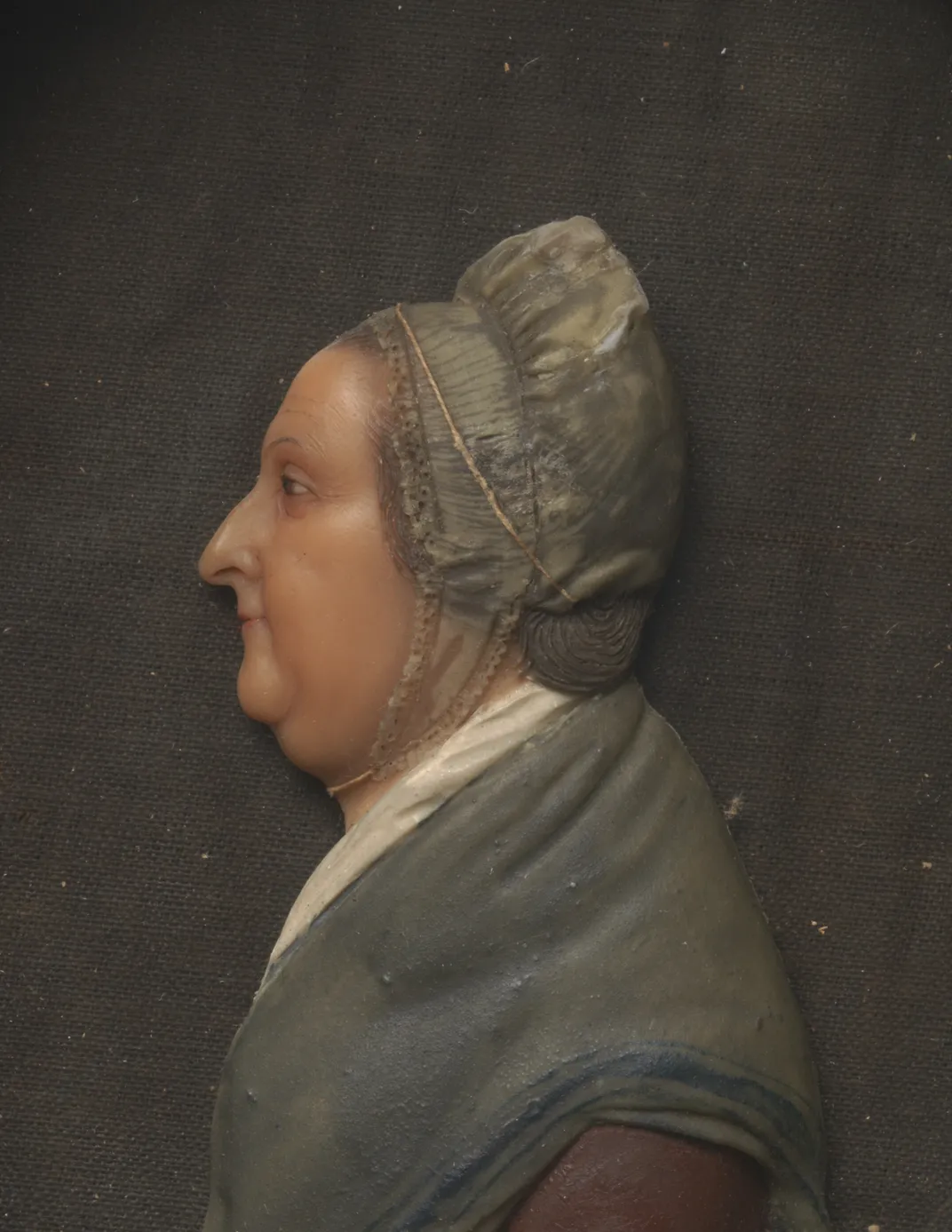 A wax portrait of Margaret Todd Whetten