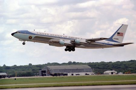 On June 24, 1981, Ronald Reagan was the presidential passenger on the VC-137 taking off from Kelly Air Force Base, San Antonio. Now on display in the Reagan library, the aircraft flew seven presidents.