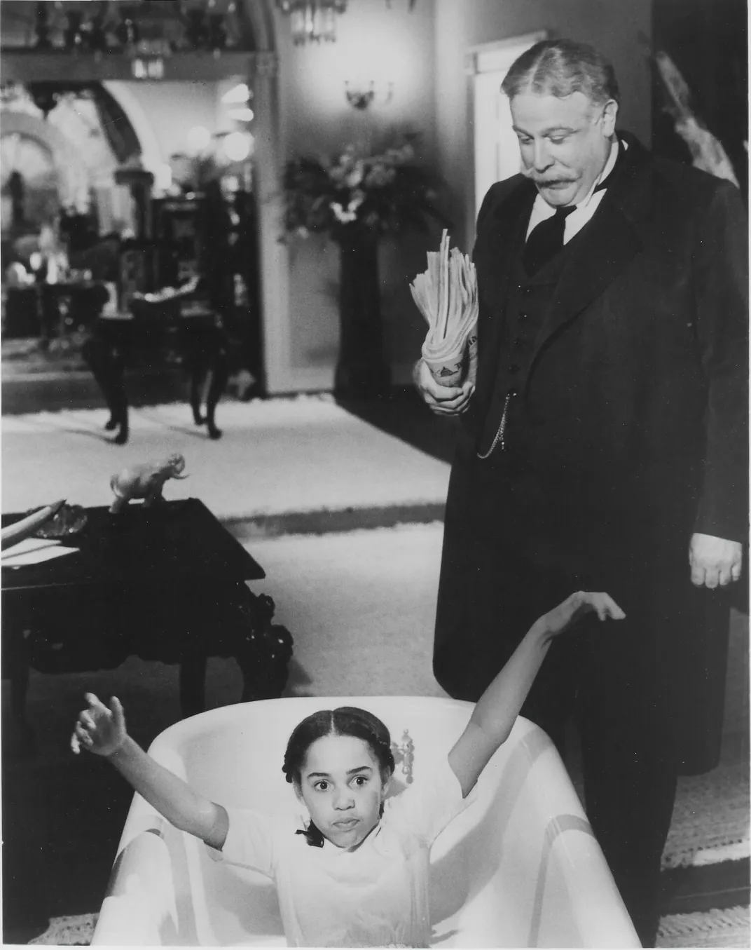 A publicity photo for "Backstairs at the White House," a 1979 NBC mini-series that featured the bathtub legend