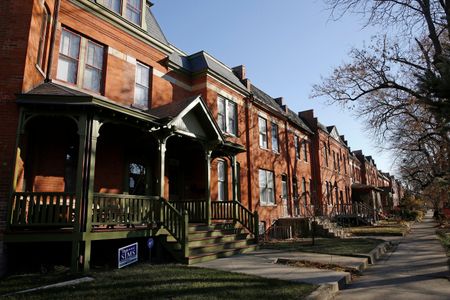 Row houses in the historic Pullman neighborhood of Chicago