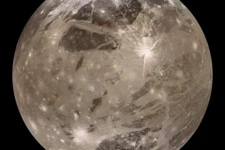 Jupiter's moon Ganymede is the largest moon in the solar system and is even wider than the planet Mercury.