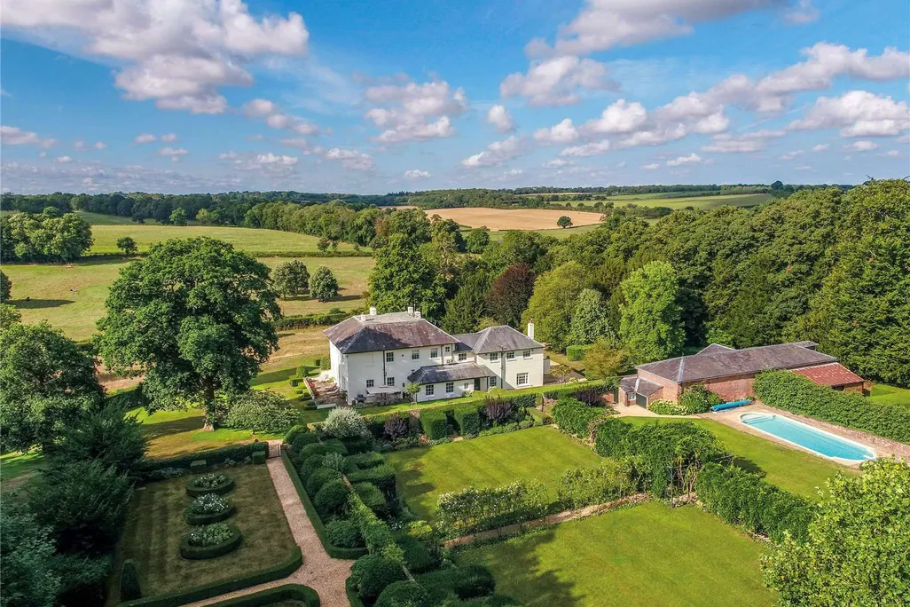 An aerial view of Steventon House