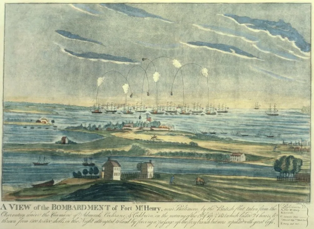 A depiction of the September 1814 Battle of Baltimore
