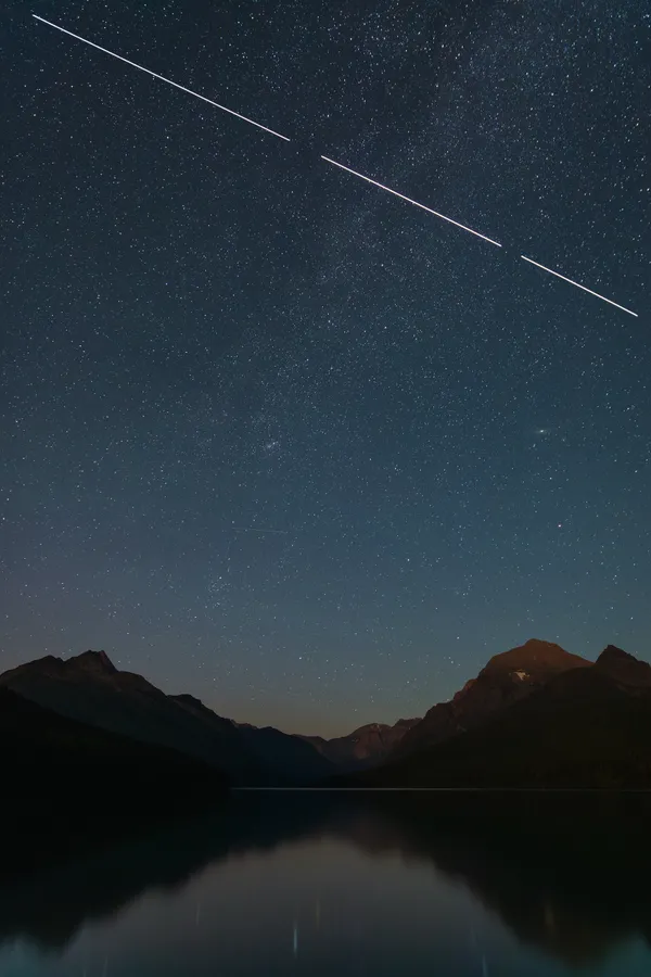 ISS passing over Bowman lake thumbnail