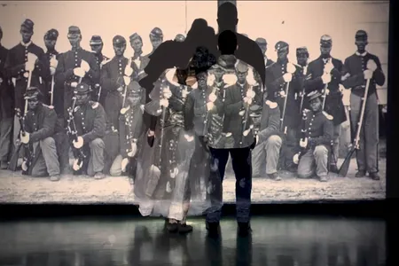 Djassi Johnson (left) and Kevin Boseman (right) perform the dance choreographed by Johnson.