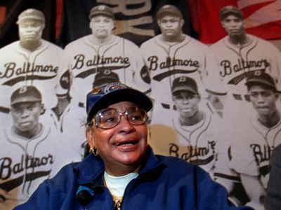 Mami Johnson photographed on February 14, 1998, at the Babe Ruth Museum in Baltimore.