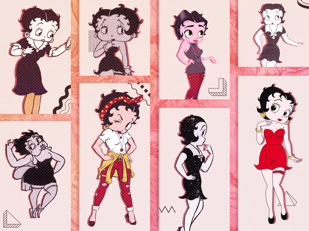 Illustration of Betty Boop's different looks over the years