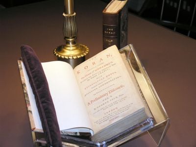 Thomas Jefferson's two-volume personal copy of George Sale's 1734 translation of the Qur'an is now in the collections of the Library of Congress.