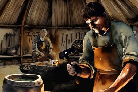 A visual reconstruction of the workshop, which was active near the start of Britain&#39;s Iron Age
