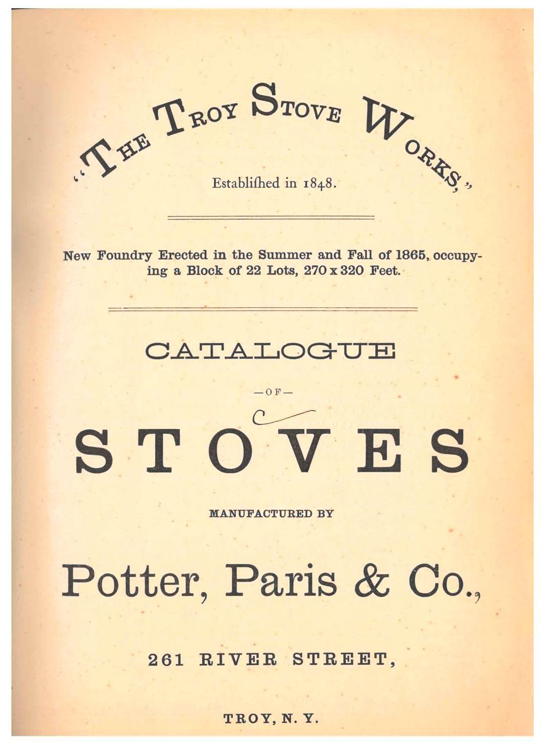 Title page of trade catalog.