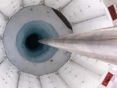 An image from another drilling project at Lake Mercer in Antarctica called SALSA. Shown here is the UV collar, borehole and hot water drill.