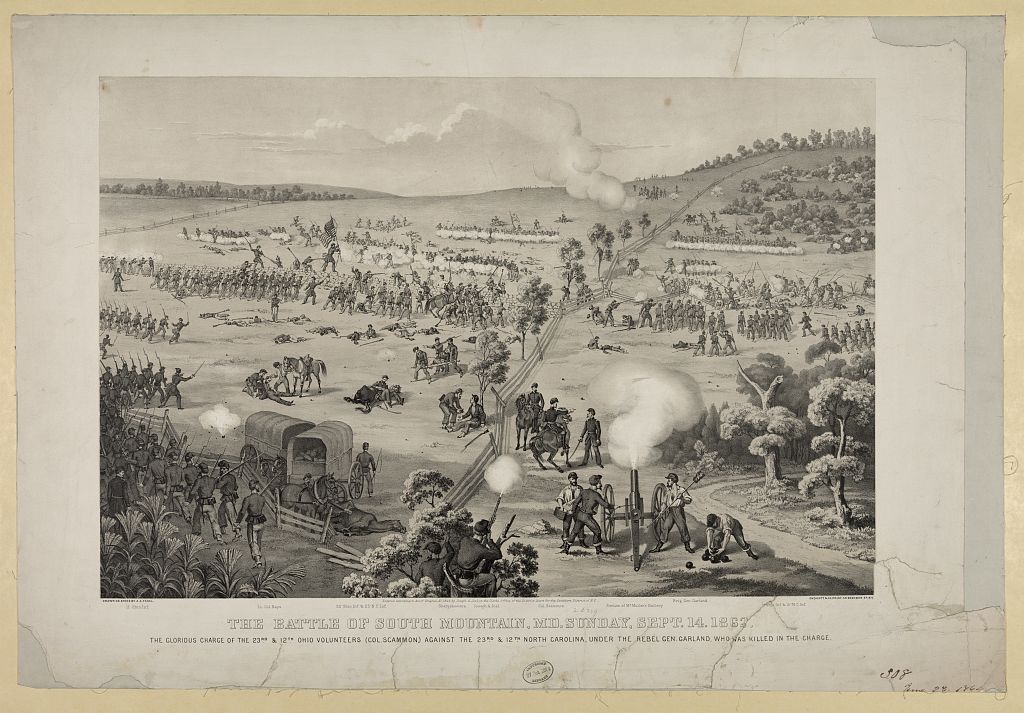 A print of the Battle of South Mountain, where Joel was wounded in September 1862