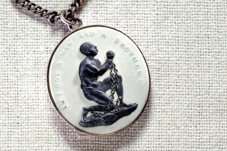 Josiah Wedgwood, of Wedgwood pottery fame, was also a staunch abolitionist and designed this medallion to further the cause.