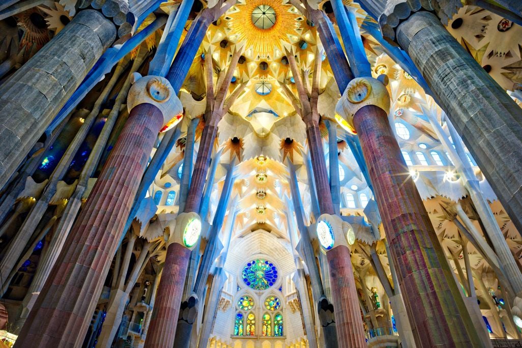 The inside of La Sagrada Familia
