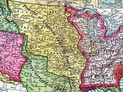 The United States expanded from the original 13 colonies in a series of deals that began in 1783 with the Treaty of Paris.